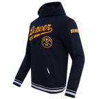 NBA DENVER NUGGETS SCRIPT TAIL CHANDAIL À CAPUCHON EN MOLLETON CÔTELÉ POUR HOMME (MARINE MINUIT)