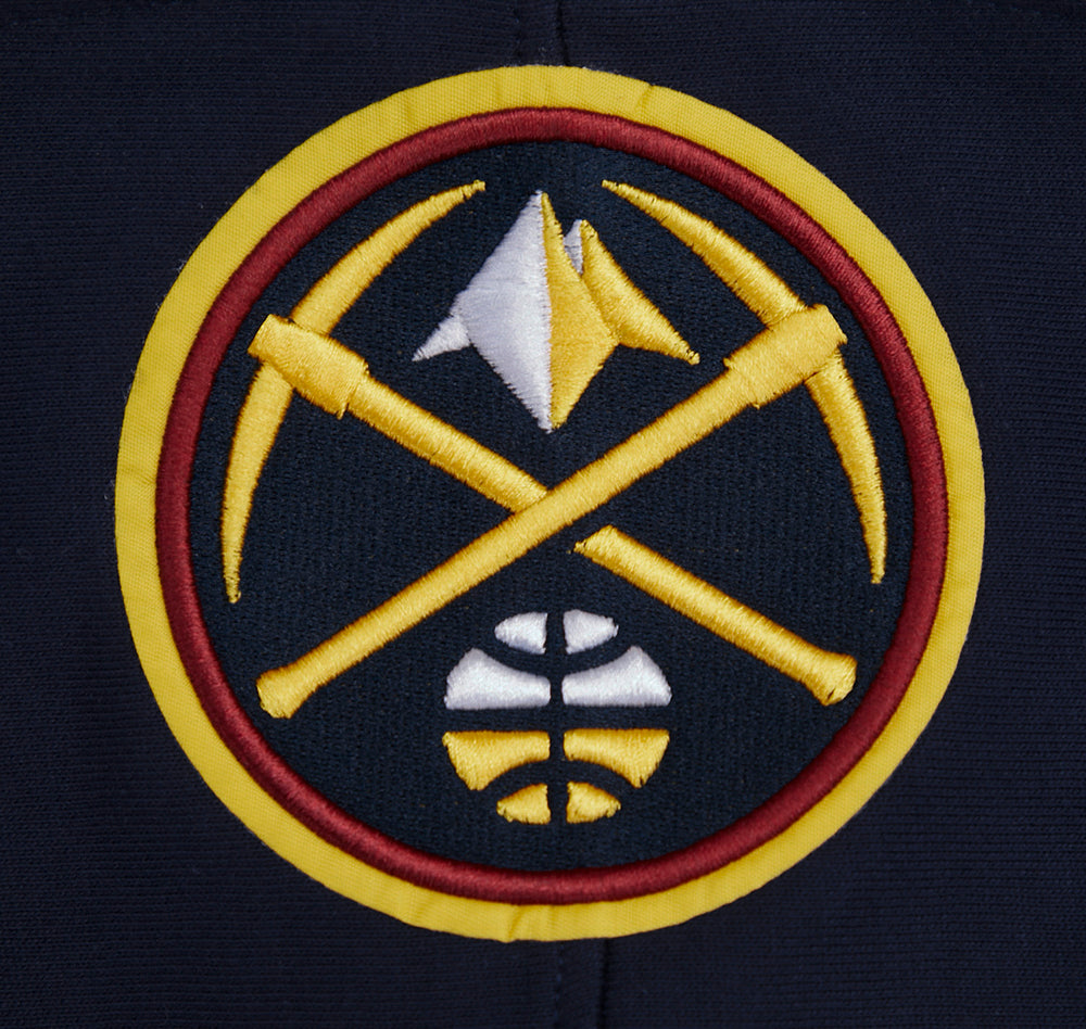 NBA DENVER NUGGETS SCRIPT TAIL CHANDAIL À CAPUCHON EN MOLLETON CÔTELÉ POUR HOMME (MARINE MINUIT)