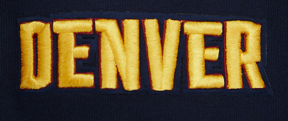 NBA DENVER NUGGETS SCRIPT TAIL CHANDAIL À CAPUCHON EN MOLLETON CÔTELÉ POUR HOMME (MARINE MINUIT)