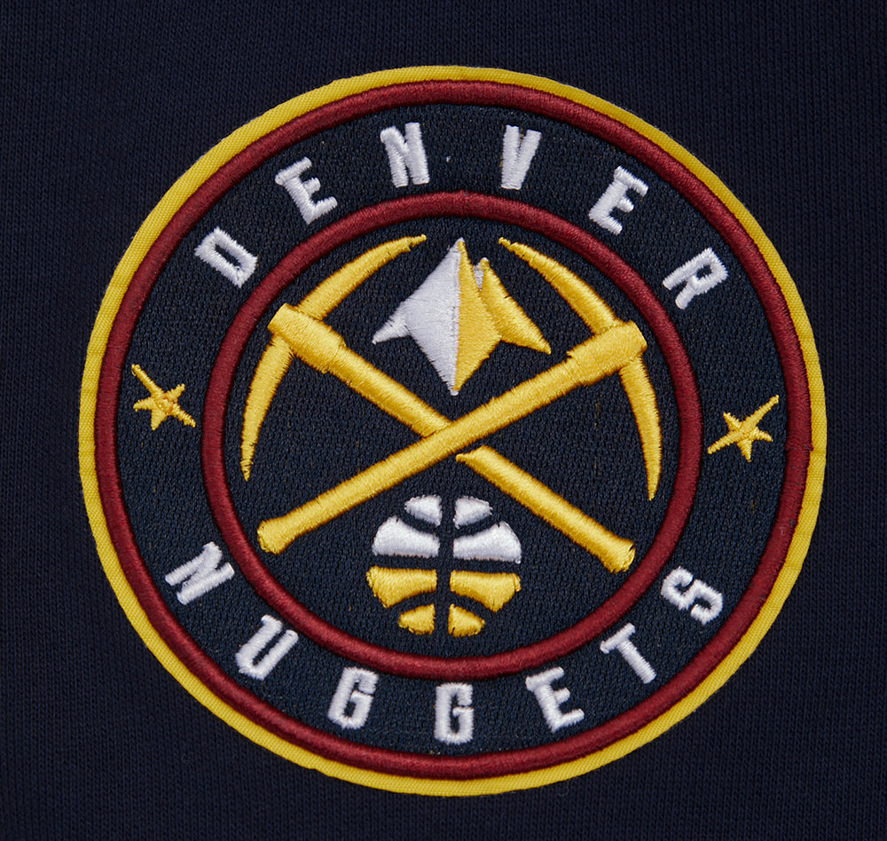 NBA DENVER NUGGETS SCRIPT TAIL CHANDAIL À CAPUCHON EN MOLLETON CÔTELÉ POUR HOMME (MARINE MINUIT)