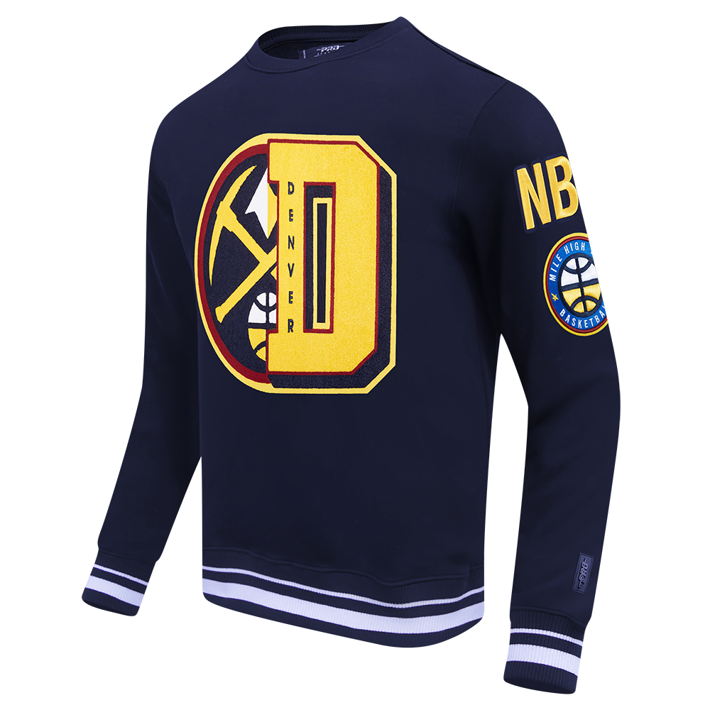 NBA DENVER NUGGETS MASHUP MEN'S RIB CREWNECK (MIDNIGHT NAVY)