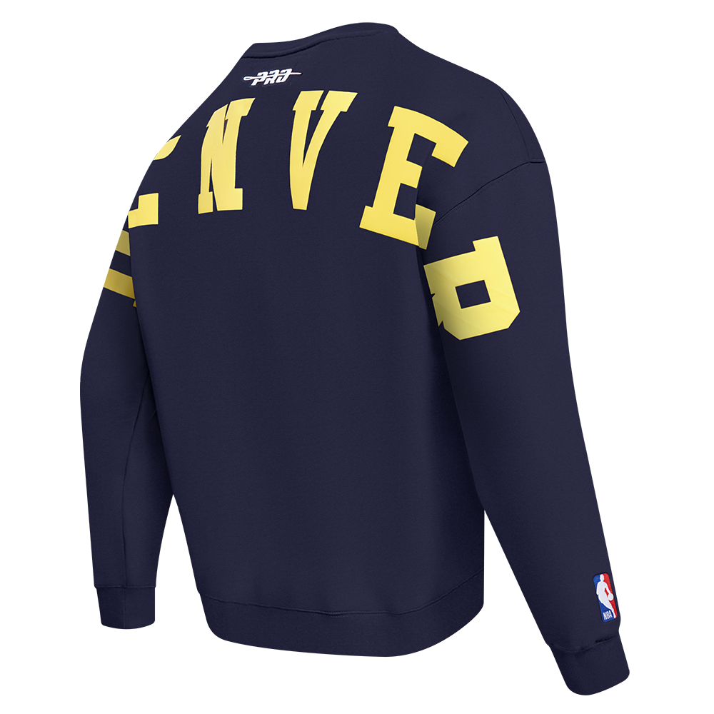 NBA DENVER NUGGETS WINGSPAN MEN'S DROP SHOULDER FLEECE CREWNECK (MIDNIGHT NAVY)