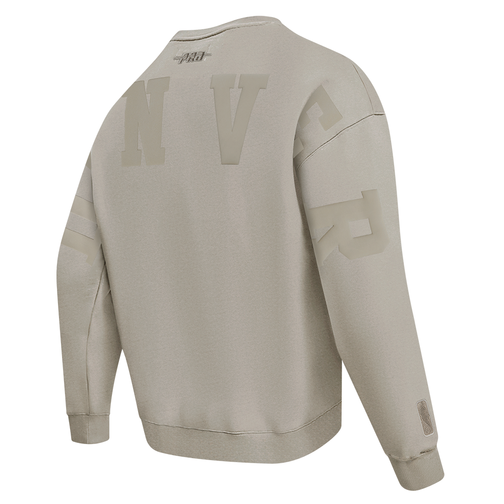 NBA DENVER NUGGETS WINGSPAN MEN'S DROP SHOULDER FLEECE CREWNECK (TAUPE)