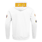 NBA DENVER NUGGETS CLASSIC CHENILLE MEN'S DK FULL ZIP PULLOVER HOODIE (WHITE)