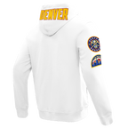 NBA DENVER NUGGETS CLASSIC CHENILLE MEN'S DK FULL ZIP PULLOVER HOODIE (WHITE)
