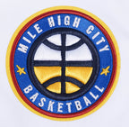 NBA DENVER NUGGETS CLASSIC CHENILLE MEN'S DK FULL ZIP PULLOVER HOODIE (WHITE)