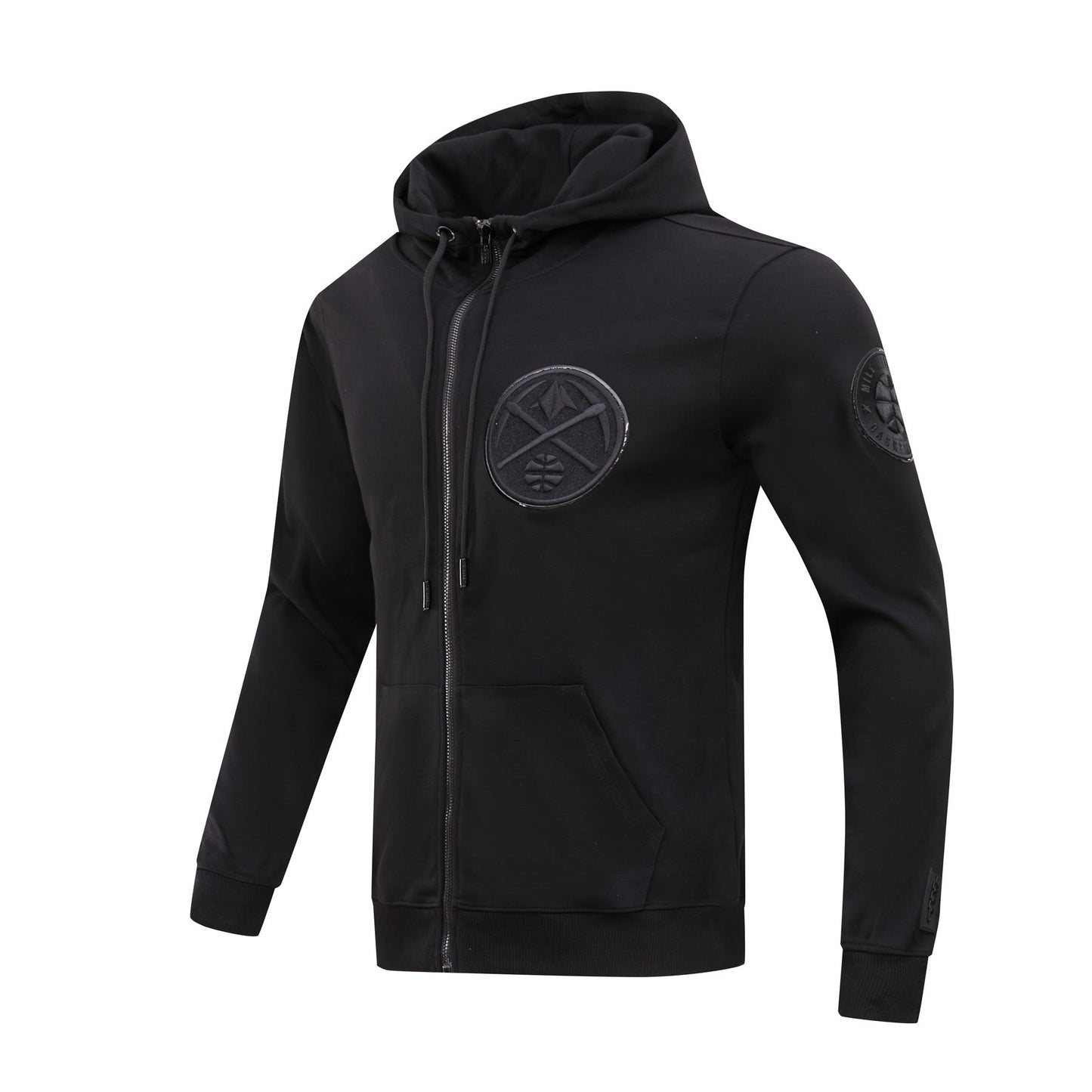 NBA DENVER NUGGETS TRIPLE BLACK FULL ZIP HOODIE  (TRIPLE BLACK)