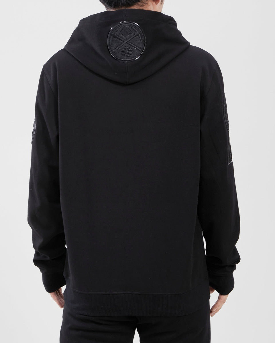 NBA DENVER NUGGETS TRIPLE BLACK CHANDAIL À CAPUCHON POUR HOMME (TRIPLE NOIR)