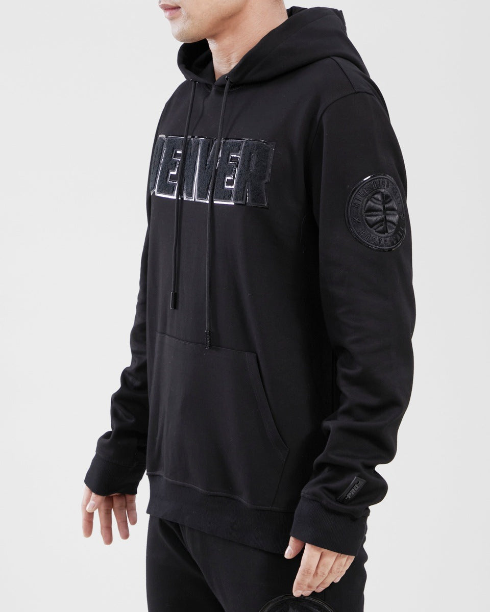 NBA DENVER NUGGETS TRIPLE BLACK CHANDAIL À CAPUCHON POUR HOMME (TRIPLE NOIR)