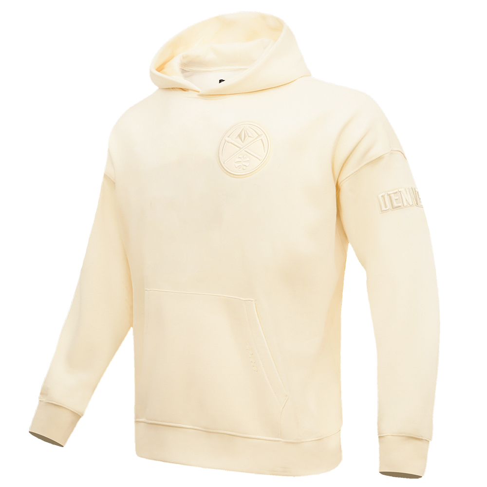 NBA DENVER NUGGETS NEUTRAL MEN'S DROP SHOULDER PULLOVER HOODIE (EGGSHELL)