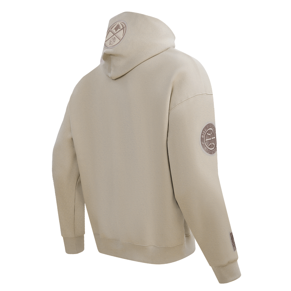 NBA DENVER NUGGETS NEUTRAL MEN'S DROP SHOULDER PULLOVER HOODIE (TAUPE)