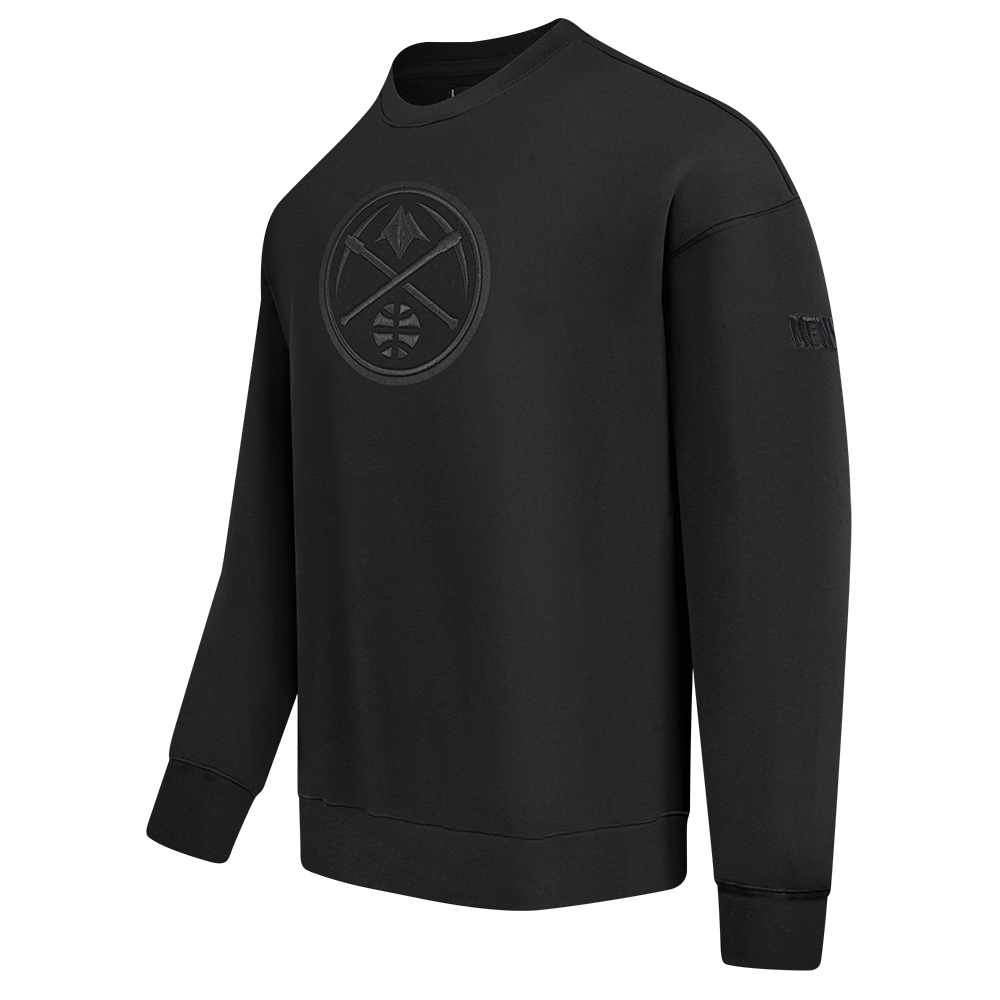 NBA DENVER NUGGETS NEUTRAL MEN'S DROP SHOULDER FLC CREWNECK (BLACK)