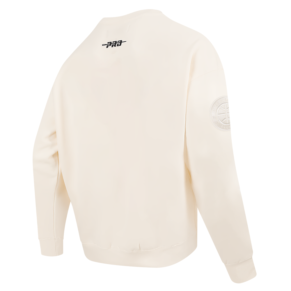 NBA DENVER NUGGETS NEUTRAL MEN'S DROP SHOULDER FLC CREWNECK (EGGSHELL)