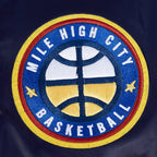 NBA DENVER NUGGETS TEAM BIG LOGO MEN'S SATIN JACKET (MIDNIGHT NAVY)
