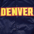 NBA DENVER NUGGETS TEAM BIG LOGO MEN'S SATIN JACKET (MIDNIGHT NAVY)