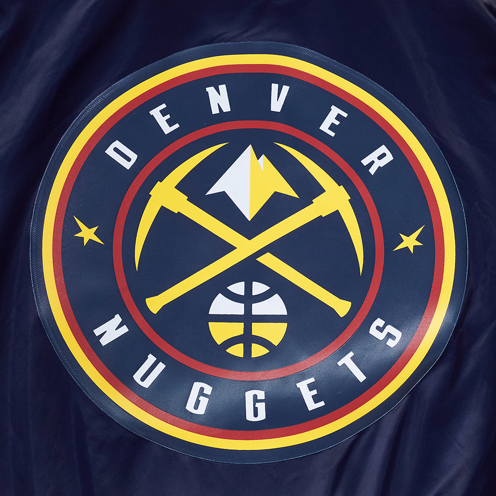 NBA DENVER NUGGETS TEAM BIG LOGO MEN'S SATIN JACKET (MIDNIGHT NAVY)