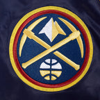 NBA DENVER NUGGETS TEAM BIG LOGO MEN'S SATIN JACKET (MIDNIGHT NAVY)
