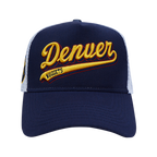 NBA DENVER NUGGETS SCRIPT TAIL TRUCKER HAT (MIDNIGHT NAVY)