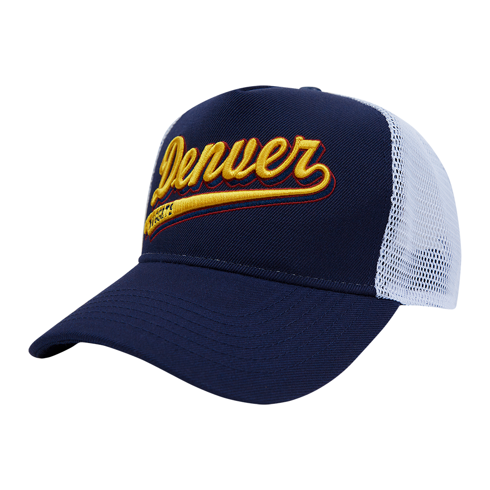 NBA DENVER NUGGETS SCRIPT TAIL TRUCKER HAT (MIDNIGHT NAVY)