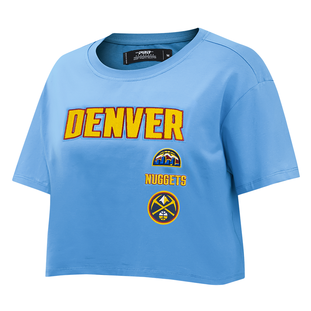 NBA DENVER NUGGETS RETRO CLASSIC WOMEN'S BOXY TEE (UNIVERSITY BLUE)
