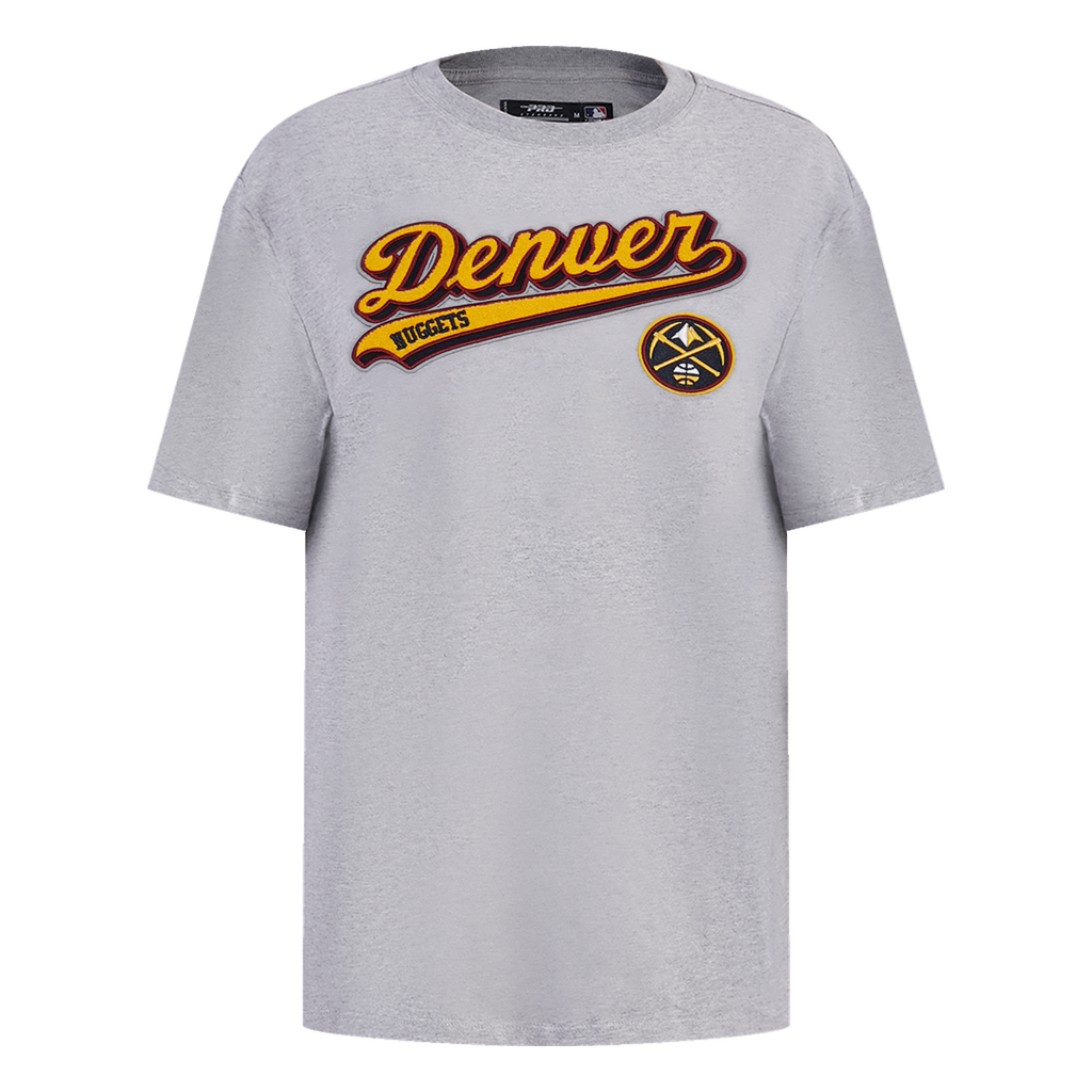 NBA DENVER NUGGETS SCRIPT TAIL WOMEN'S BOYFRIEND TEE (HEATHER GREY)