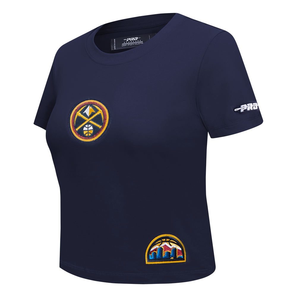 NBA DENVER NUGGETS GAME DAY CLASSICS WOMEN'S SINGLE JERSEY BABY DOLL TEE (MIDNIGHT NAVY)