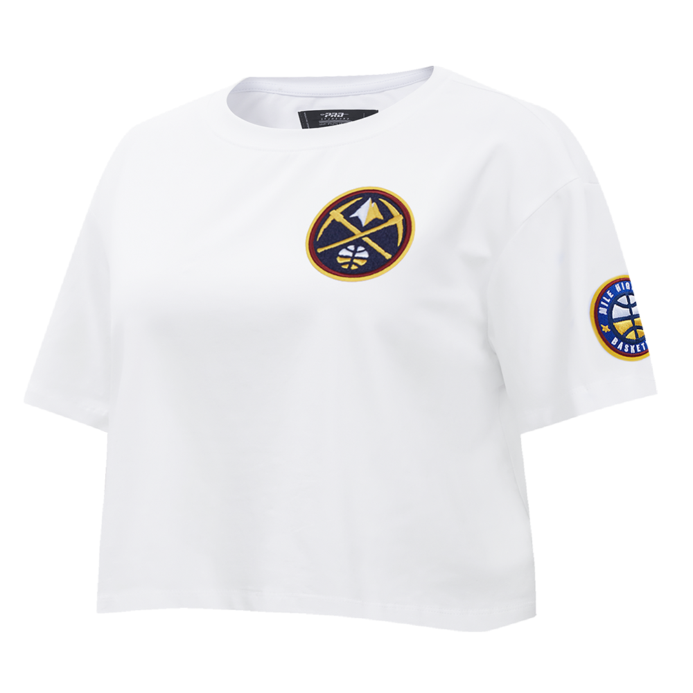 NBA DENVER NUGGETS CLASSIC WOMEN'S BOXY TEE (WHITE)