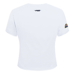 NBA DENVER NUGGETS CLASSIC SHORT SLEEVE WOMEN'S SINGLE JERSEY SLIM FIT TEE (WHITE)