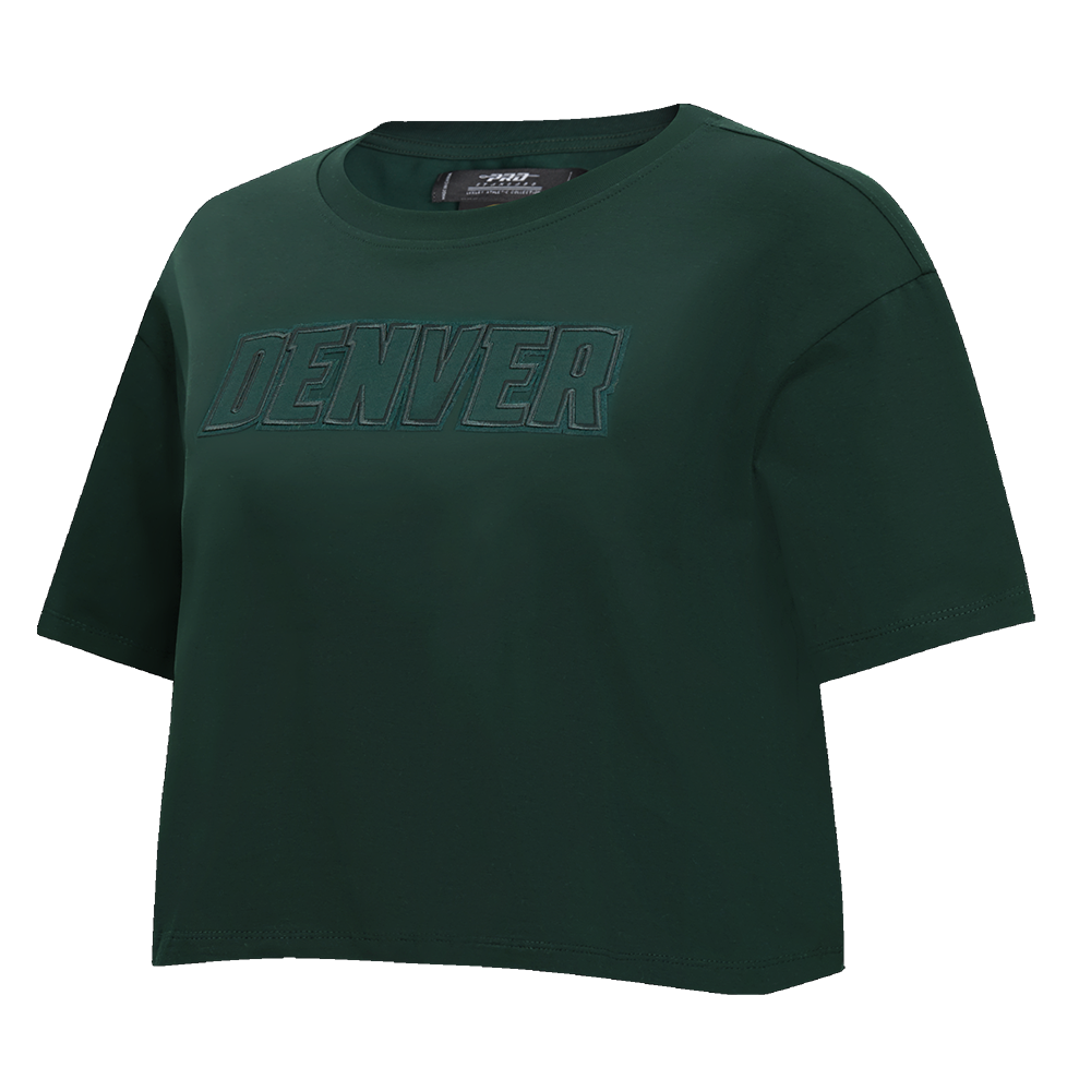 NBA DENVER NUGGETS NEUTRAL SINGLE JERSEY BOXY TEE (FOREST GREEN)