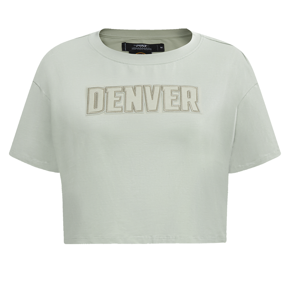 NBA DENVER NUGGETS NEUTRAL SINGLE JERSEY BOXY TEE (MOSS)