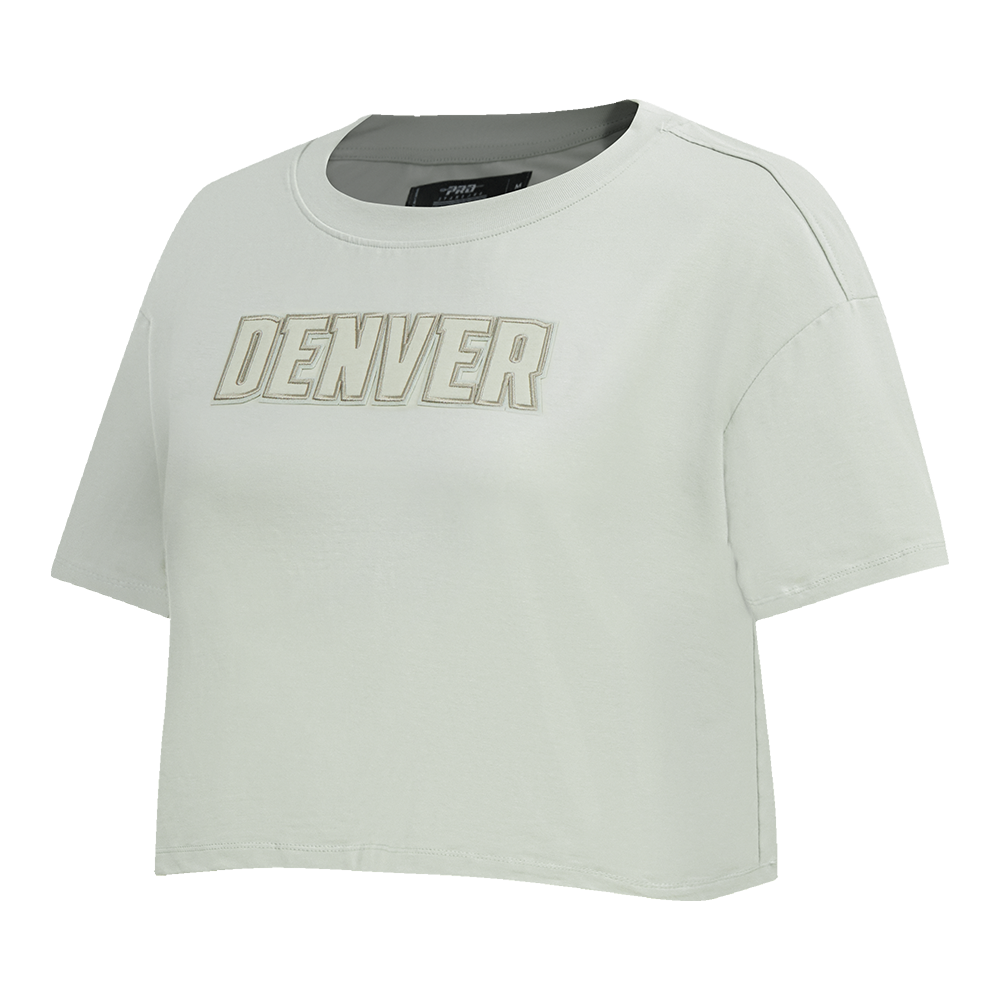 NBA DENVER NUGGETS NEUTRAL SINGLE JERSEY BOXY TEE (MOSS)
