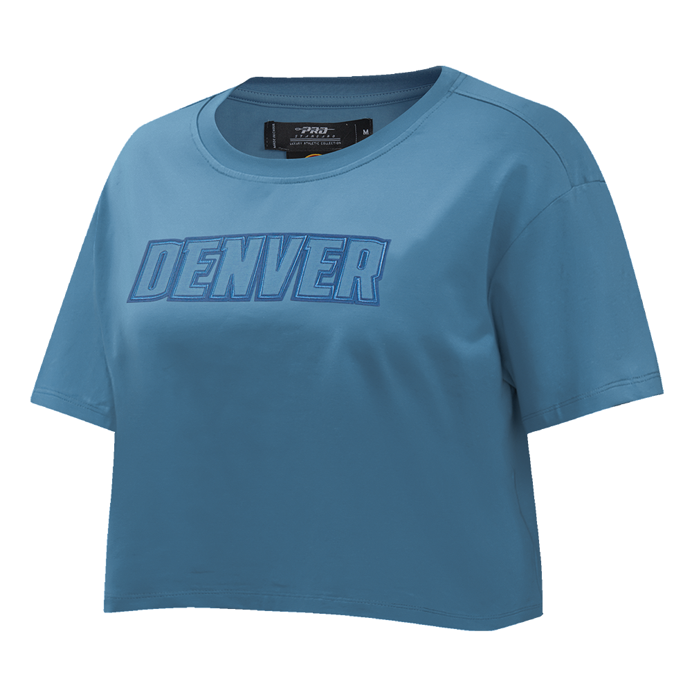 NBA DENVER NUGGETS NEUTRAL SINGLE JERSEY BOXY TEE (STEEL BLUE)