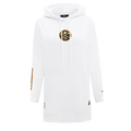 NBA DENVER NUGGETS CLASSIC WOMEN'S FLEECE HOODIE DRESS (WHITE)