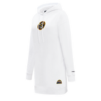 NBA DENVER NUGGETS CLASSIC WOMEN'S FLEECE HOODIE DRESS (WHITE)