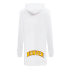 NBA DENVER NUGGETS CLASSIC WOMEN'S FLEECE HOODIE DRESS (WHITE)