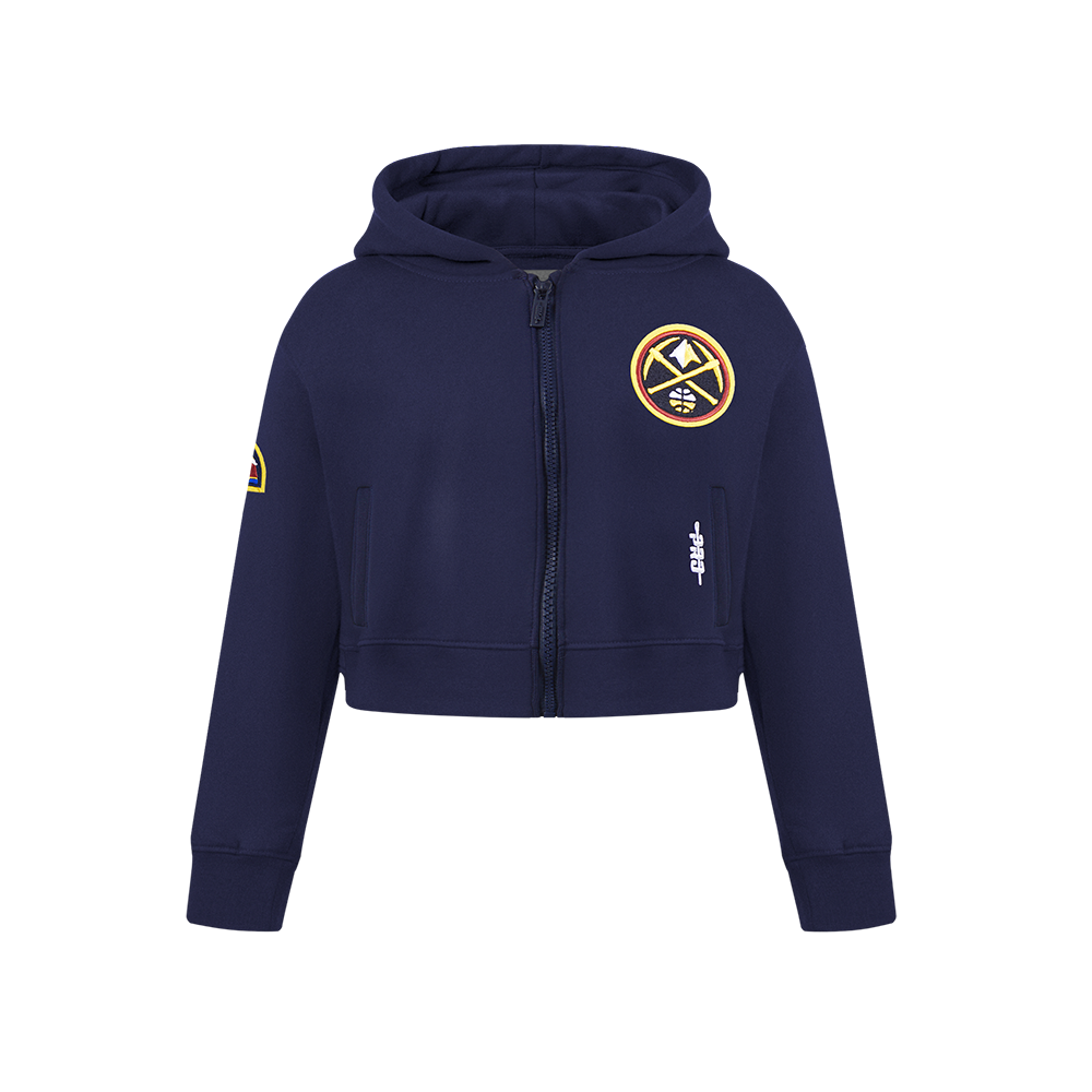 NBA DENVER NUGGETS CLASSIC BIG GIRL'S FLC FZ HOODIE (MIDNIGHT NAVY)