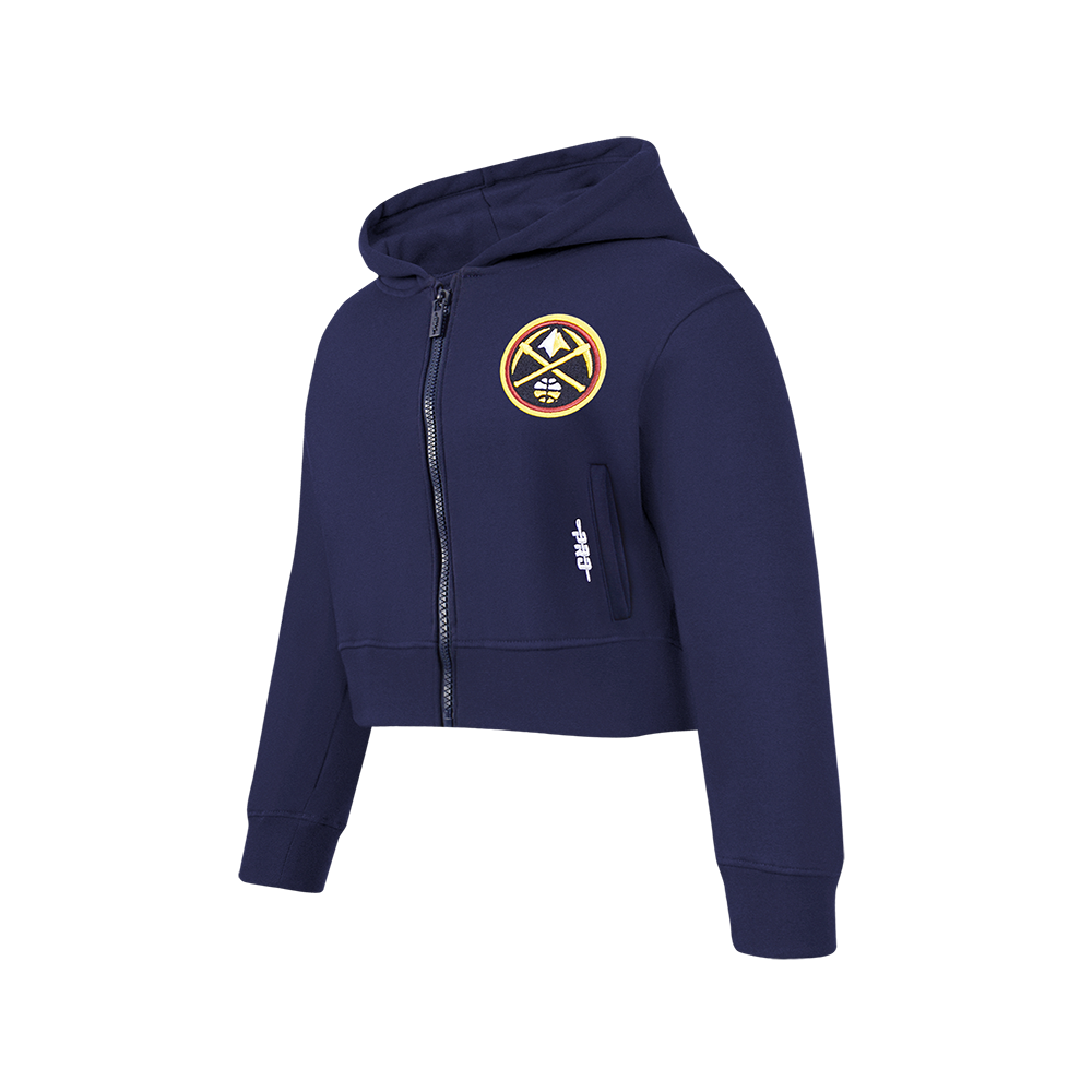 NBA DENVER NUGGETS CLASSIC BIG GIRL'S FLC FZ HOODIE (MIDNIGHT NAVY)