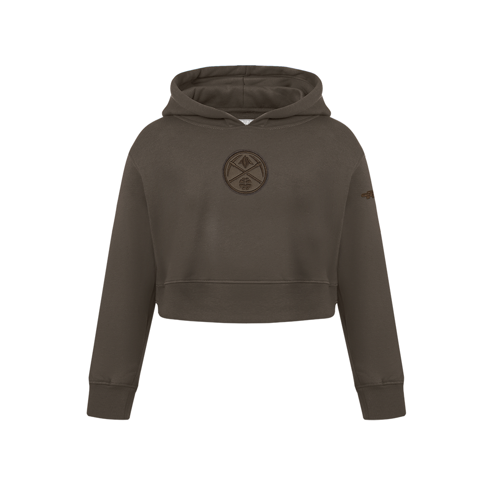 NBA DENVER NUGGETS NEUTRAL BIG GIRL'S FLC CREWNECK (DARK TAUPE)