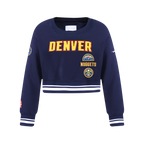 NBA DENVER NUGGETS RETRO CLASSIC CHANDAIL À COL ROND EN MOLLETON CÔTELÉ POUR FILLE JUNIOR (MARINE MINUIT)