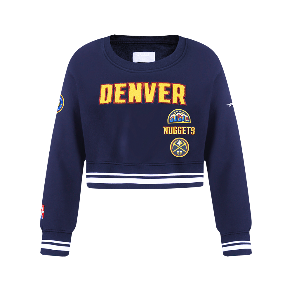 NBA DENVER NUGGETS RETRO CLASSIC CHANDAIL À COL ROND EN MOLLETON CÔTELÉ POUR FILLE JUNIOR (MARINE MINUIT)