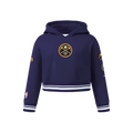 NBA DENVER NUGGETS RETRO CLASSIC BIG GIRL'S RIB FLC PO HOODIE (MIDNIGHT NAVY)