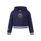 NBA DENVER NUGGETS RETRO CLASSIC BIG GIRL'S RIB FLC PO HOODIE (MIDNIGHT NAVY)