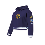 NBA DENVER NUGGETS RETRO CLASSIC BIG GIRL'S RIB FLC PO HOODIE (MIDNIGHT NAVY)