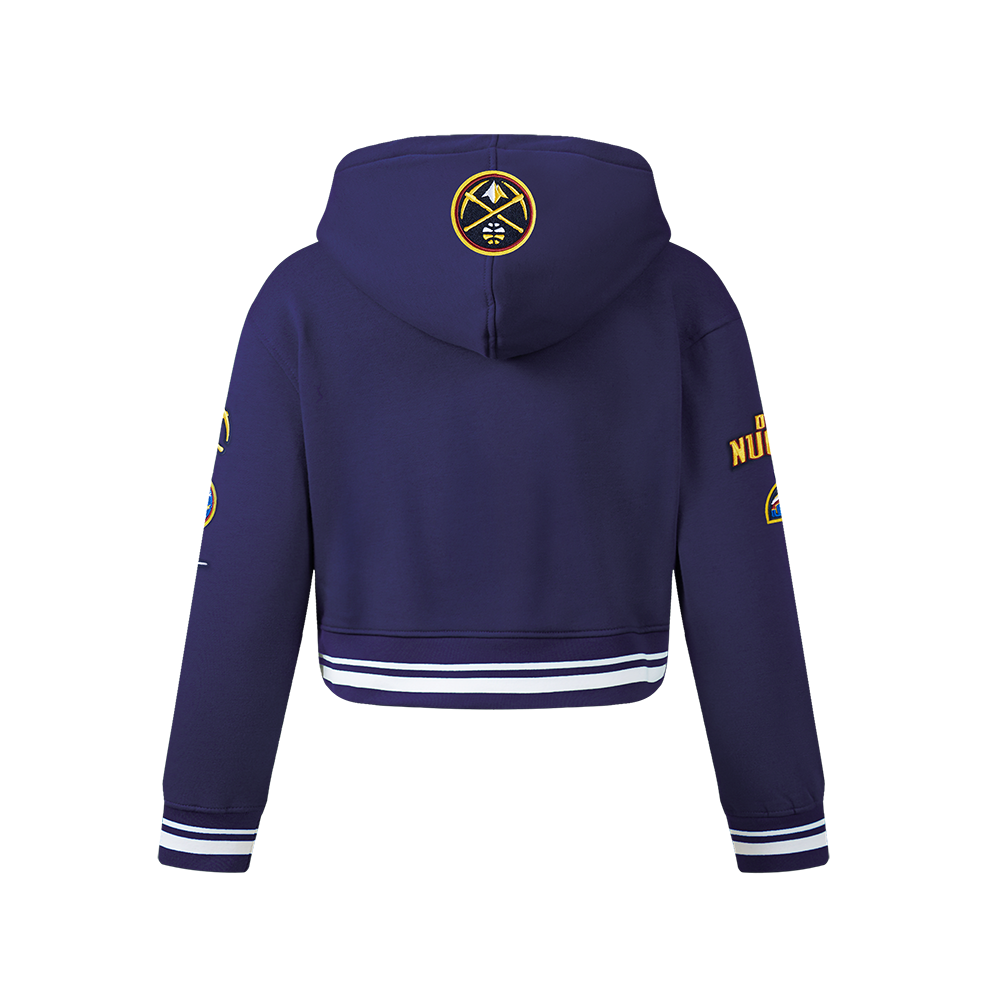 NBA DENVER NUGGETS RETRO CLASSIC BIG GIRL'S RIB FLC PO HOODIE (MIDNIGHT NAVY)