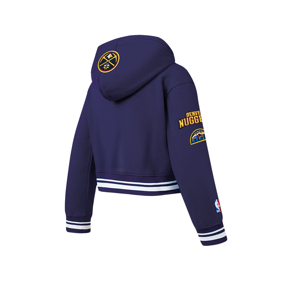 NBA DENVER NUGGETS RETRO CLASSIC BIG GIRL'S RIB FLC PO HOODIE (MIDNIGHT NAVY)