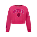 NBA DENVER NUGGETS TRIPLE PINK BIG GIRL'S FLC CREWNECK (BEETROOT PURPLE)