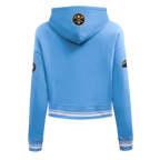NBA DENVER NUGGETS RETRO CLASSIC WOMEN'S RIB CROPPED PO HOODIE (UNIVERSITY BLUE)