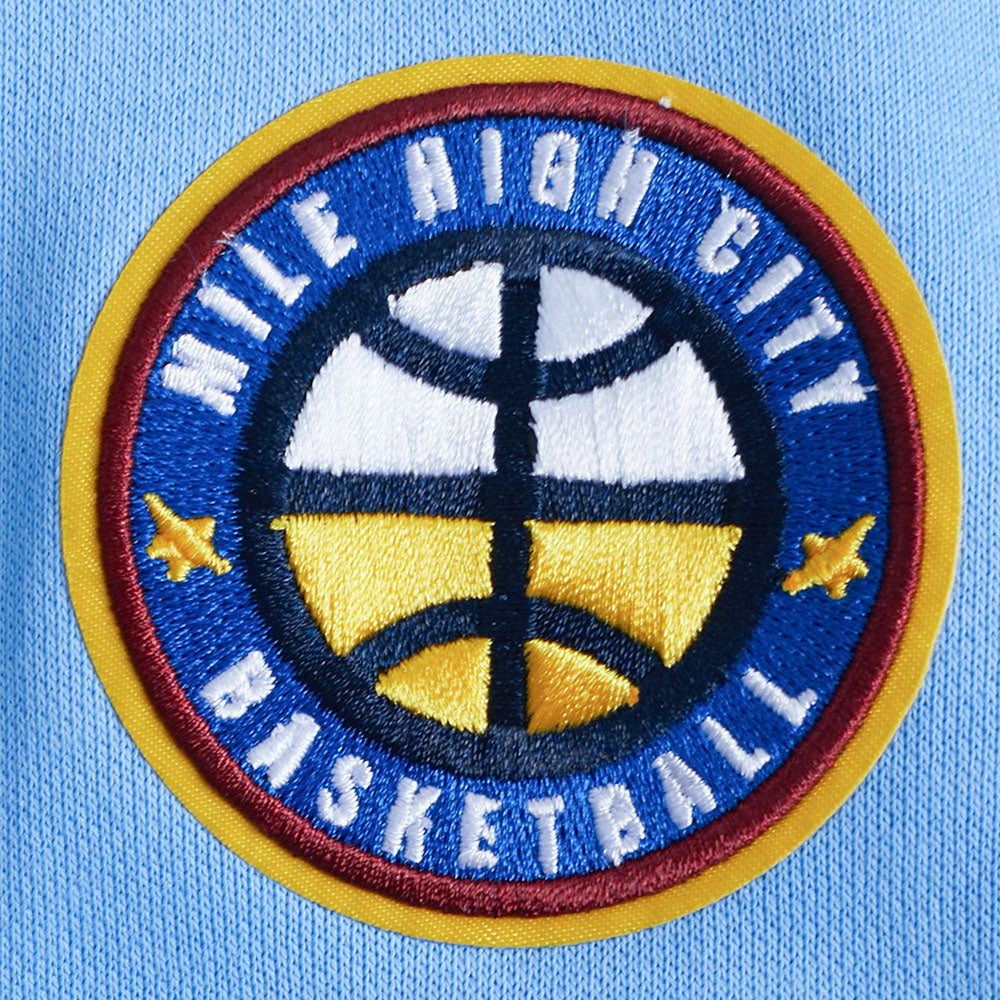 NBA DENVER NUGGETS RETRO CLASSIC WOMEN'S RIB CROPPED PO HOODIE (UNIVERSITY BLUE)