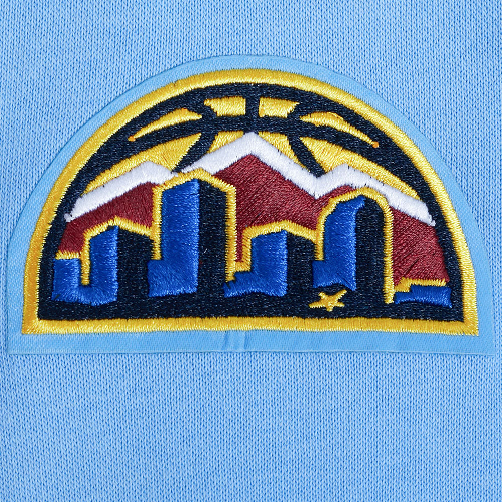 NBA DENVER NUGGETS RETRO CLASSIC WOMEN'S RIB CROPPED PO HOODIE (UNIVERSITY BLUE)