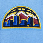 NBA DENVER NUGGETS RETRO CLASSIC WOMEN'S RIB CROPPED PO HOODIE (UNIVERSITY BLUE)